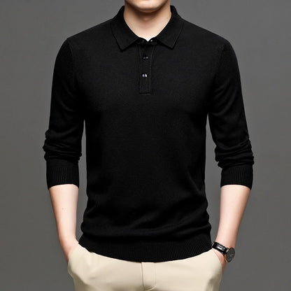 Men's Lapel Knit Pullover Sweater - Image26755078815838