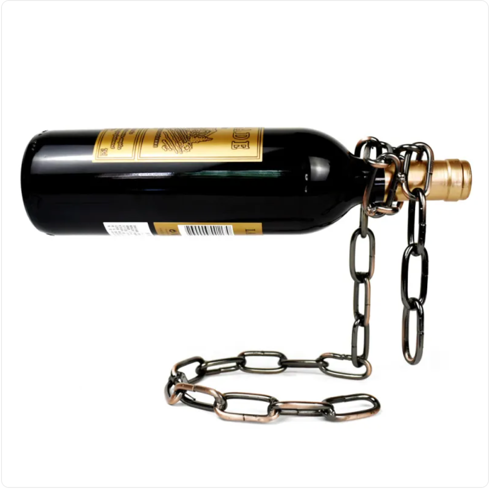 Suspension Chain Wine Rack Metal Holder - 