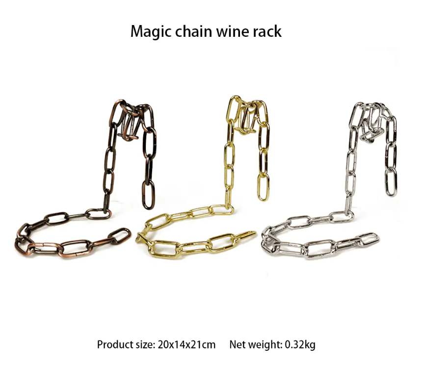 Magic Iron Chain Wine Bottle Holder - 