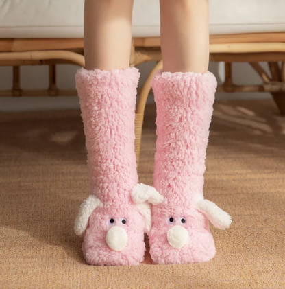 Women’s Plush Dog Socks - Image26755081076830