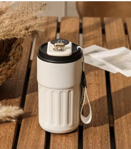 Smart Digital Thermal Bottle Portable Coffee Mug Stainless Steel Water Bottle In-Car Insulated Cup Keep Cold Vacuum Flasks 450ml - 