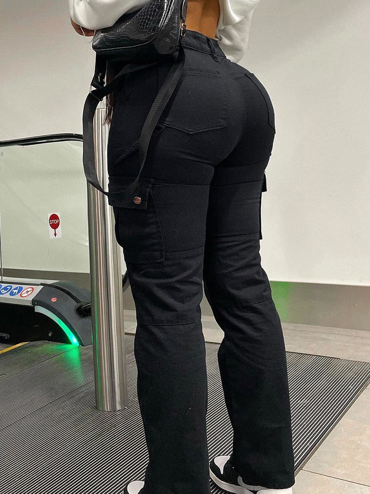 High Waist Cargo Pants Stylish - 