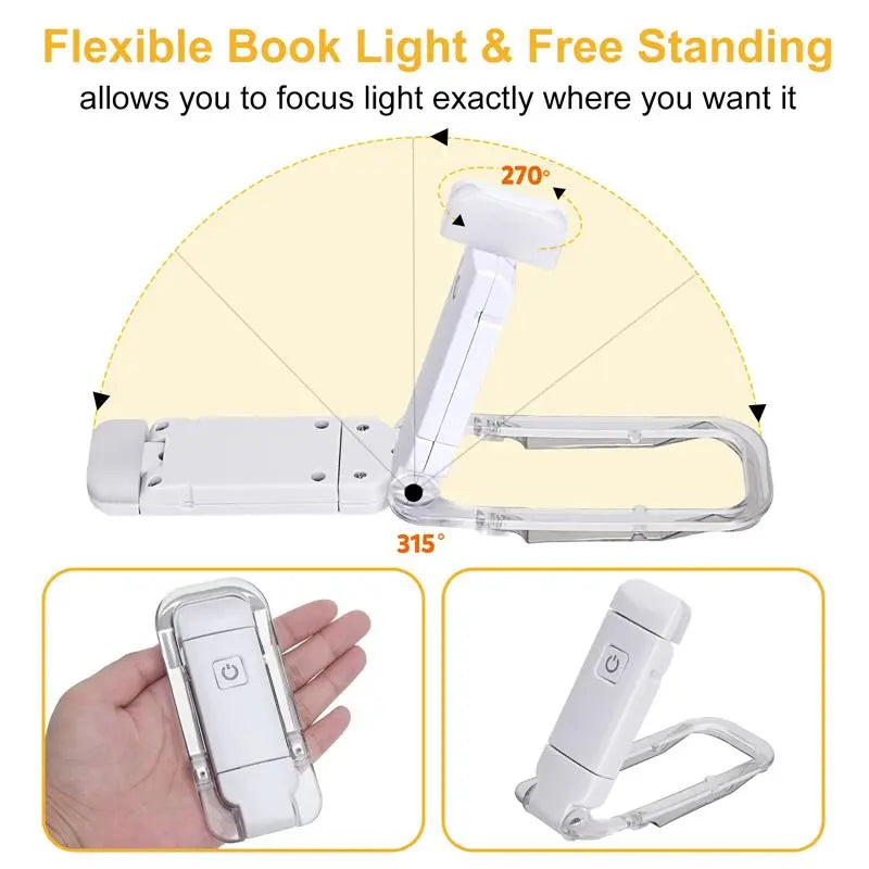 LED USB Rechargeable Book Light Reading Light Eye Protection - 