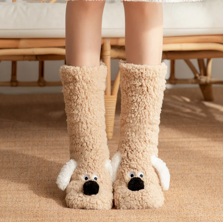 Women’s Plush Dog Socks - Image26755081142366