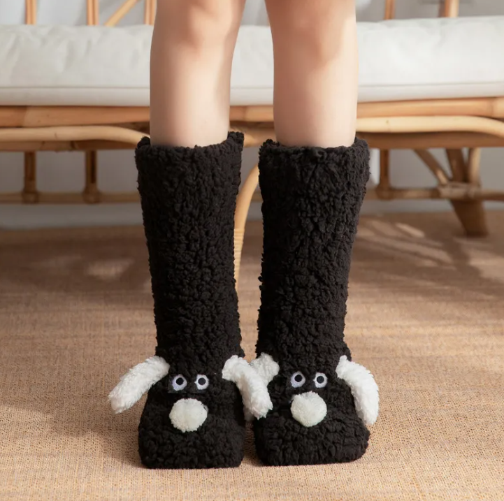 Women’s Plush Dog Socks - Image26755081044062
