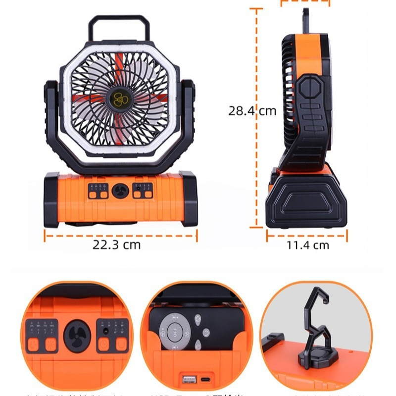Outdoor Household Power Bank LED Light Camping Fan - Image26755166568542