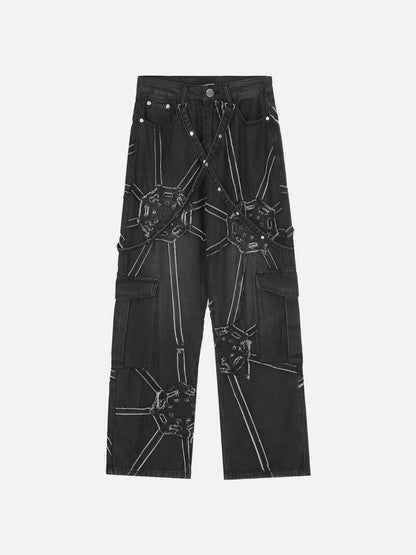 Spider Denim Pants - Image26755088842846