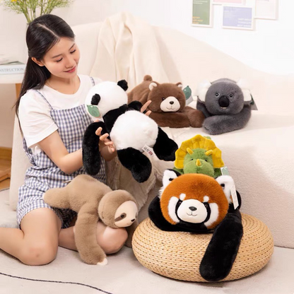 Panda, Koala, Sloth, Dinosaur, Bear & Little Panda Plush Doll Gift – Kids Soft Stuffed Toy - Image26755181051998