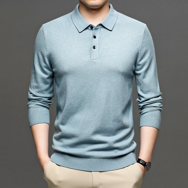 Men's Lapel Knit Pullover Sweater - Image26755079340126