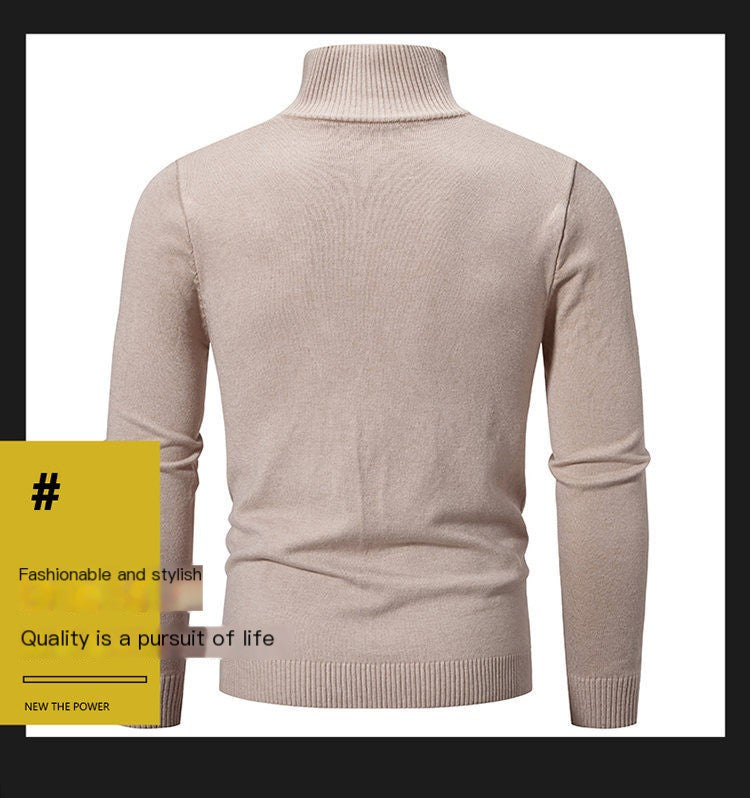 2023 Men's Plus Size Fleece Zip Mock Neck Sweater - 