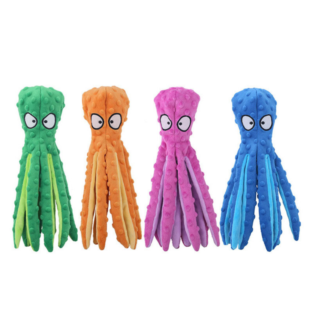 Interactive Bite-resistant Plush Octopus Pet Toy - Image26755167846494