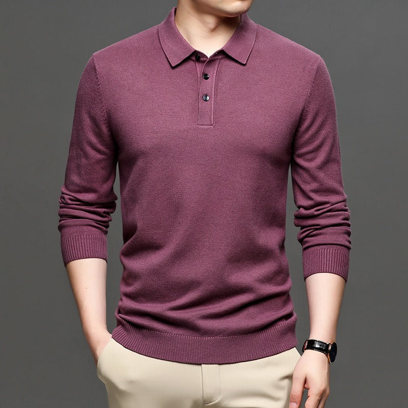 Men's Lapel Knit Pullover Sweater - Image26755078586462