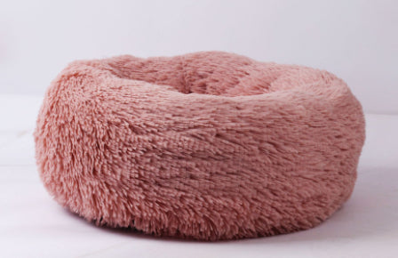 Round Plush Dog Bed for Small Dogs and Puppies - 