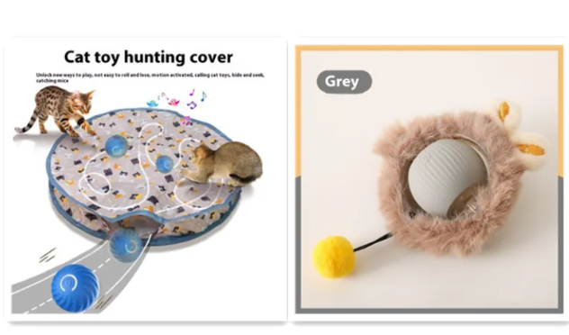 PurrPlay Self-Rolling Cat Toy Ball - 