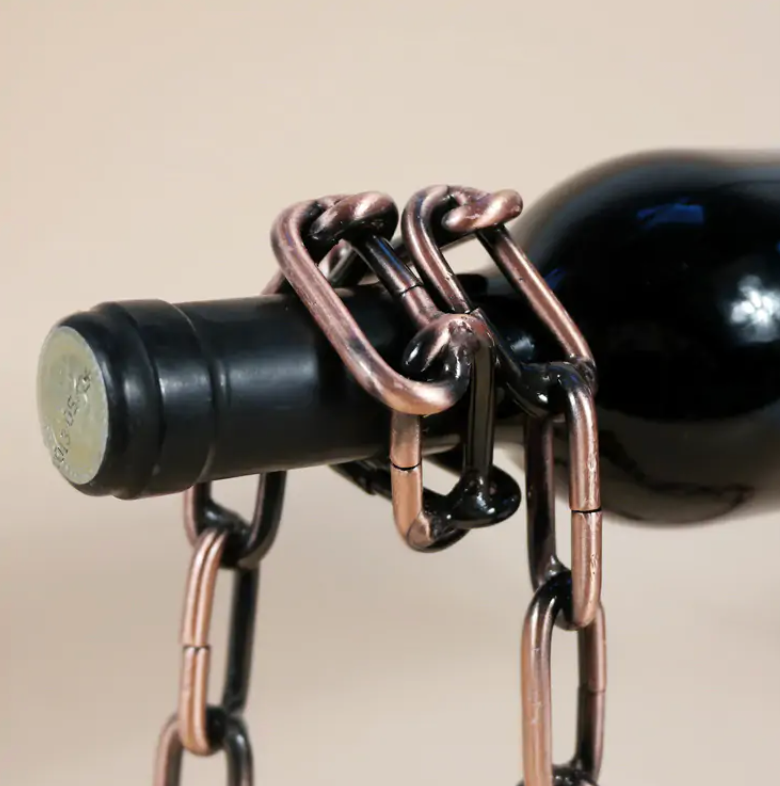 Magic Iron Chain Wine Bottle Holder - 