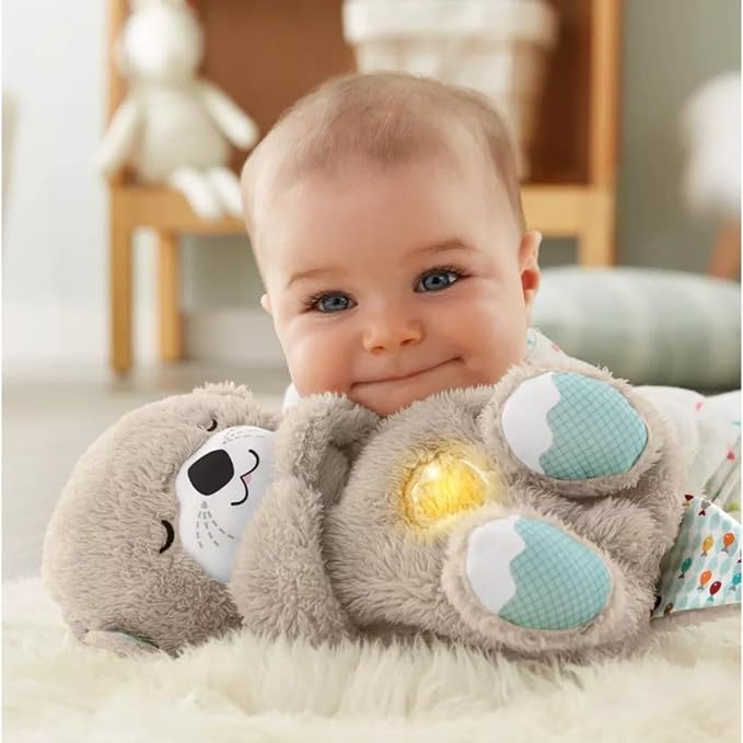 Sound Machine Soothe 'n Snuggle Otter Portable Plush Baby Toy with Sensory Details Music Lights & Rhythmic Breathing Motion - Image26755355443294