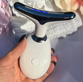 Beauty Facial Massager, 7 Color Wavy Acne Beauty Microcurrent Facial Device Skin Firming for Face Neck Beauty Device, - 
