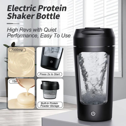 Electric Portable Whey Protein Shaker Bottle - Image26755139436638