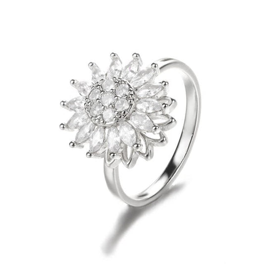 Sunflower Rotation Ring for Anxiety Relief