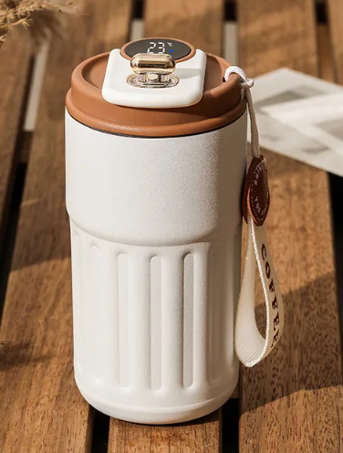 Smart Digital Thermal Bottle Portable Coffee Mug Stainless Steel Water Bottle In-Car Insulated Cup Keep Cold Vacuum Flasks 450ml - Image26755089268830