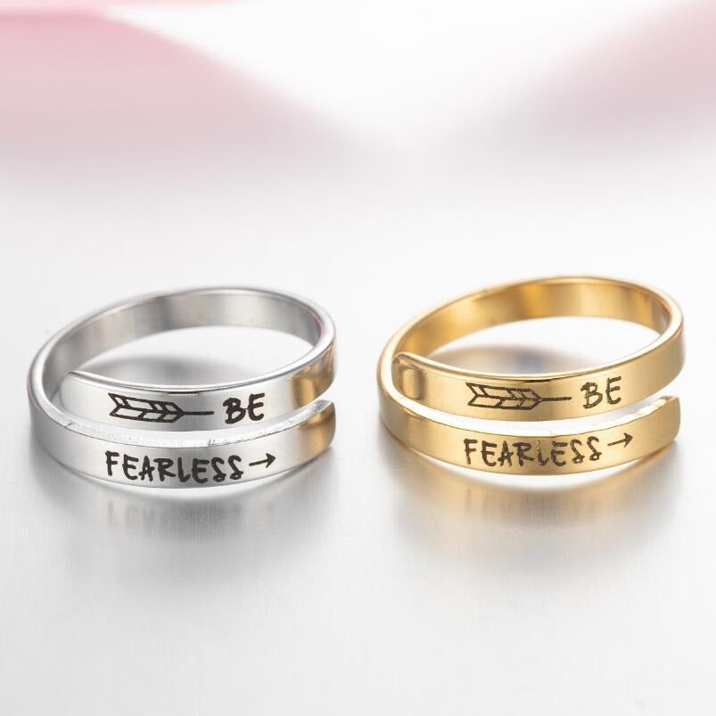 Retro Stainless Steel English Double Ring - 