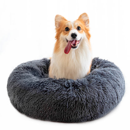 Round Plush Dog Bed for Small Dogs and Puppies - Image26755113189470