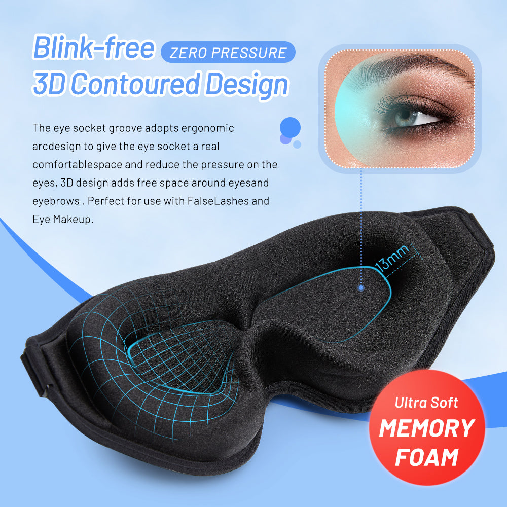 3D Natural Memory Foam Sleep Mask for Comfort - Image26755147661406