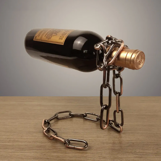 Magic iron chain wine bottle holder for a unique bottle display